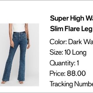 Express slim flare super high rise jeans - 10 long